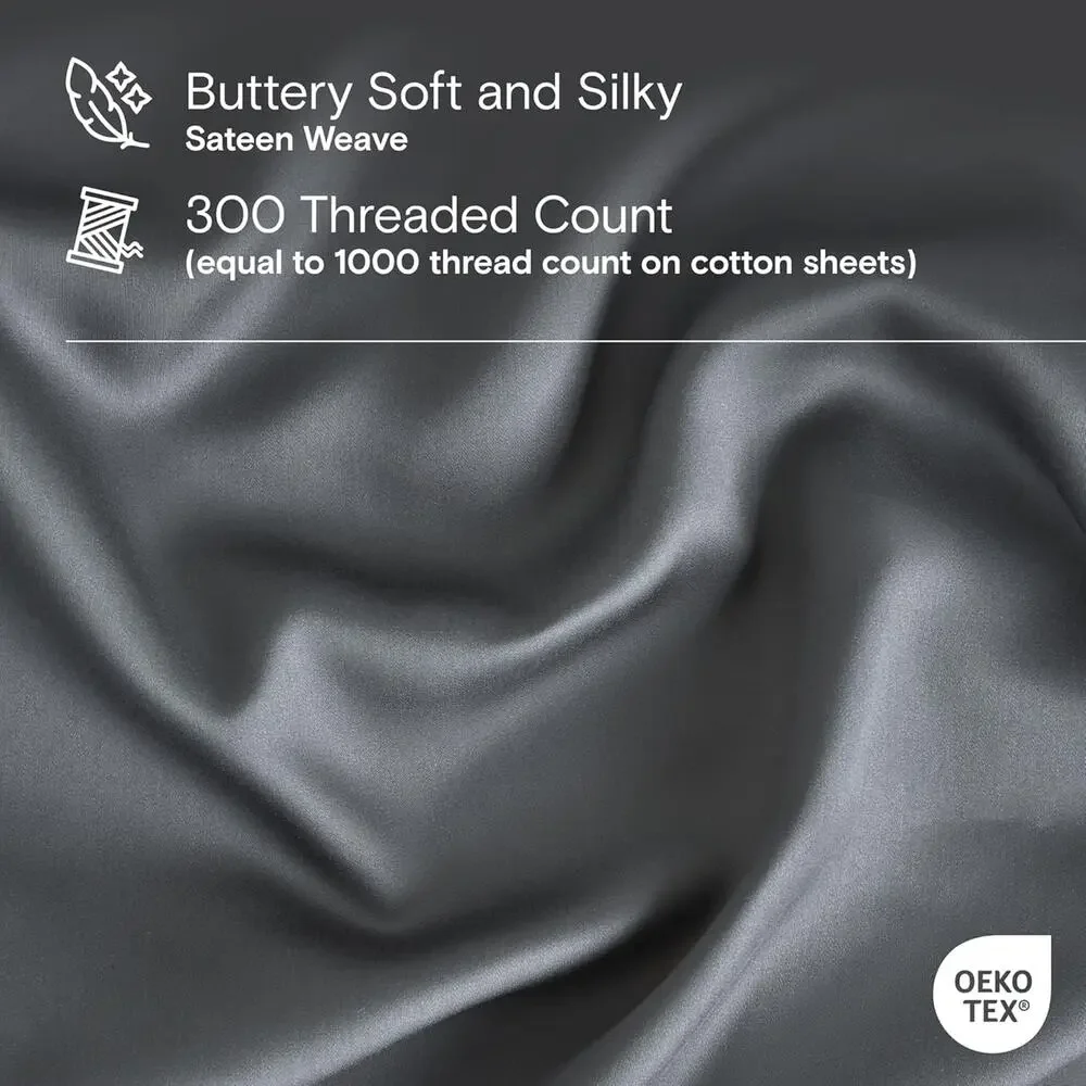 NWT Sijo DOZ Bamboo Sheet Set 4 Piece - 2 Sheets 2 Pillowcases Storm King